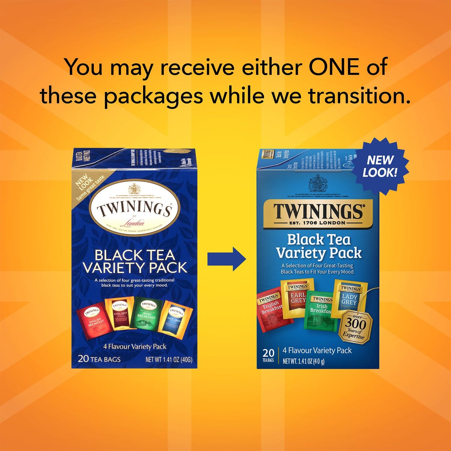 Twinings Black Tea Variety Pack With Earl Grey Tea, English Breakfast Tea, Irish Breakfast Tea, And Lady Grey Tea Bags, Individually Wrapped, 20 Count Ea (Pack Of 3)