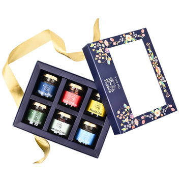 Oh Cha - Assorted Teas Gift Box | Tea Gift Set With 6 Flavors | Festive Gift Box | Green Tea, Black Tea, Herbal Tea | Birthday G
