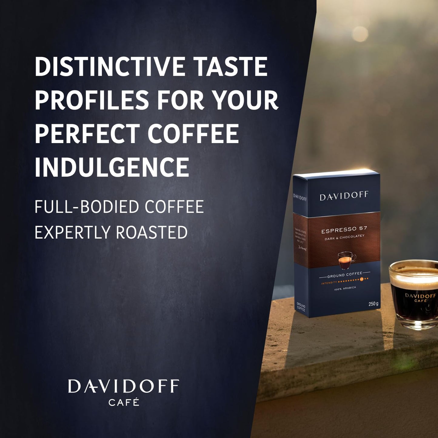 Davidoff Espresso 57 Ground Coffee - Pack Of 4-10/12 Intensity - 250 G X 4