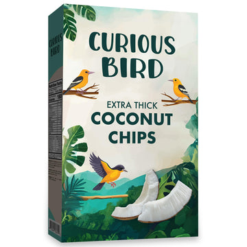 Curious Bird Extra Thick Coconut Chips - Unsweetened - Sulfite Free - 8 Ounces