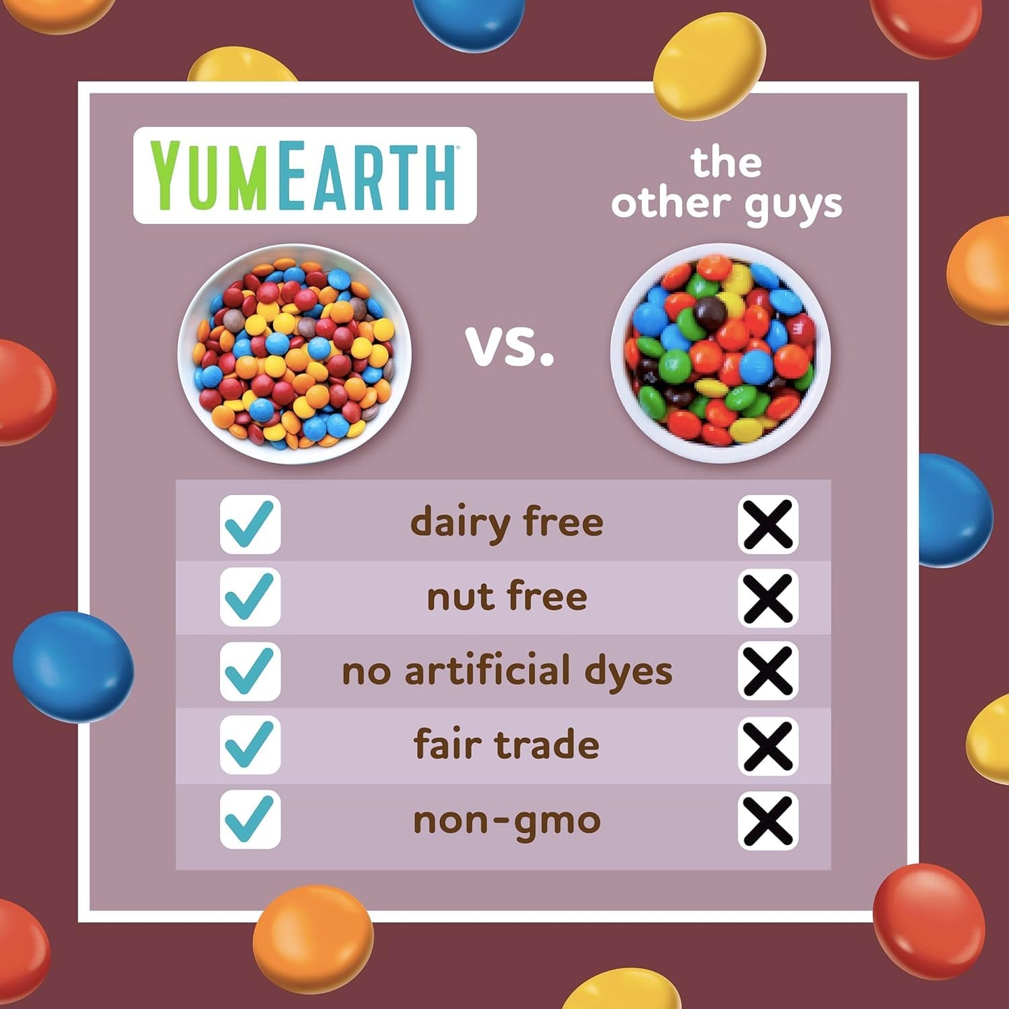 Yumearth Choco Yums, 5- 0.7 Ounce Snack Packs, Allergy Friendly, Gluten Free, Non-Gmo, Vegan, No Artificial Flavors Or Dyes (Pac