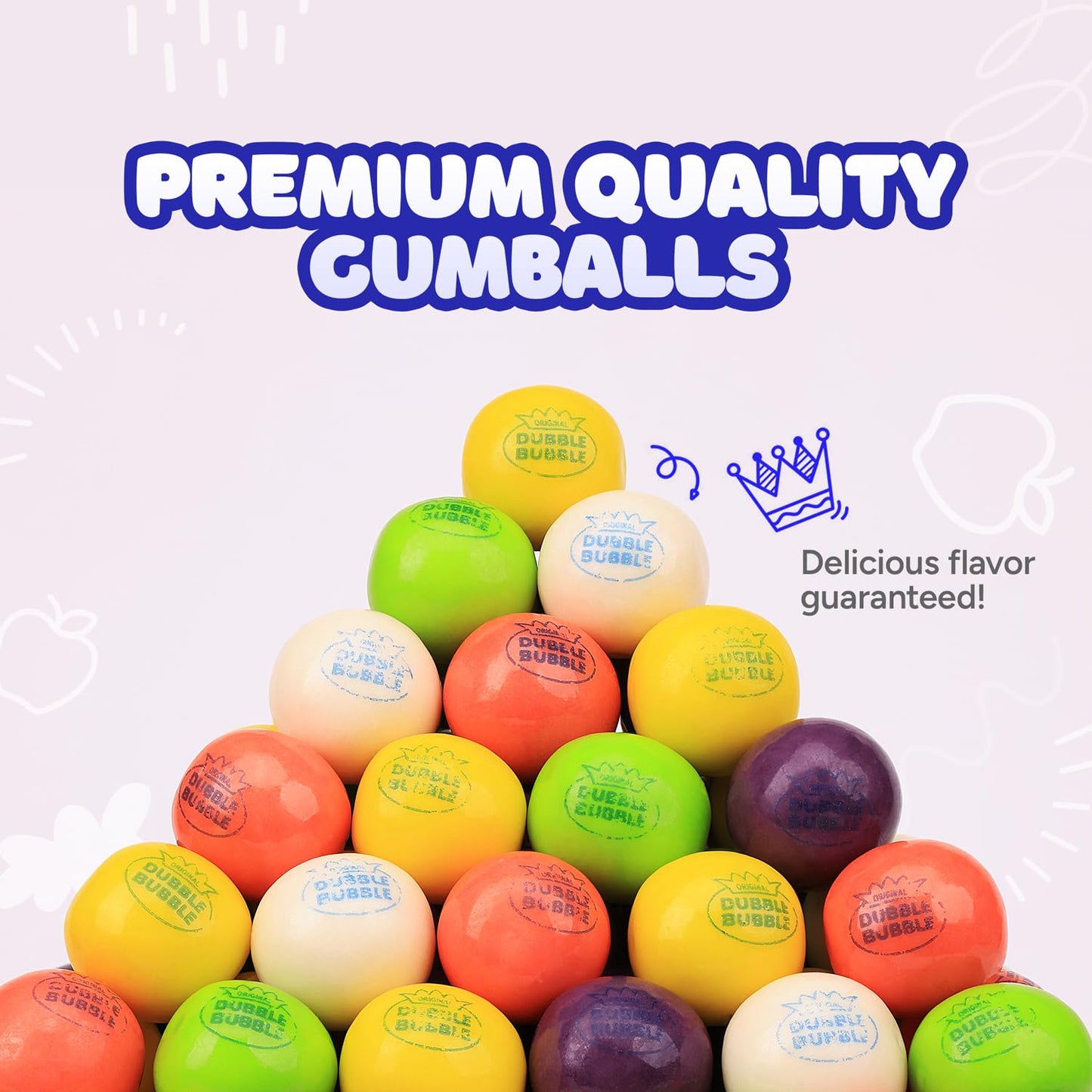 Gumballs For Gumball Machine - 1 Inch Large Gumballs - Tropical Fruit Big Gum Balls - 2.4 Lb Gumball Machine Refills - 1" Gumballs - Bulk Gum For Kids - Assorted Chewing Gum