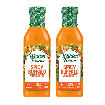 Walden Farms Spicy Buffalo Vinaigrette - Calorie-Free, Gluten-Free, Low Carb, Keto-Friendly, Vegan, Sugar-Free, Dressing with Bo