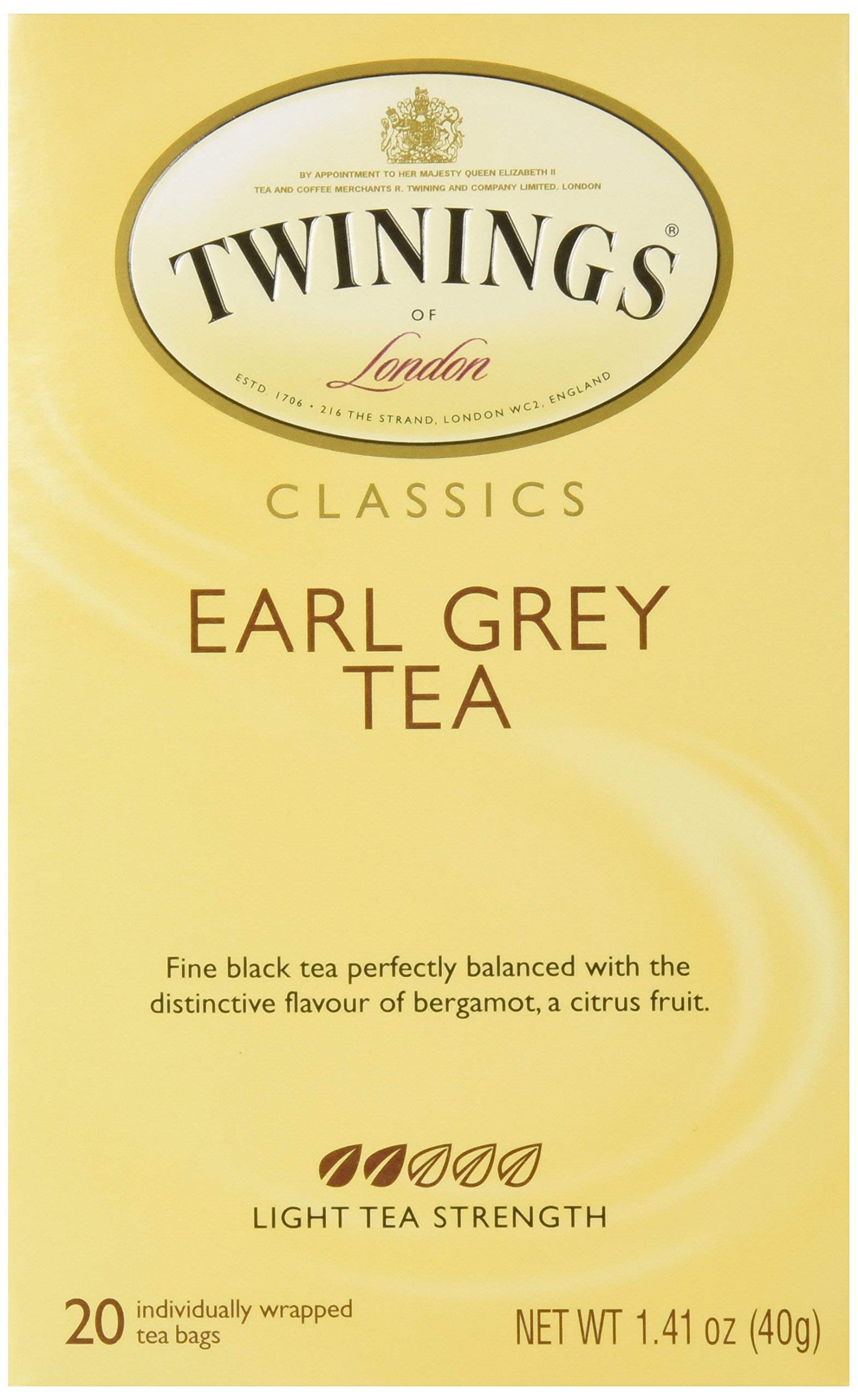 Twinings Tea Earl Grey Tea - Black Tea - Case Of 6 - 20 Bags