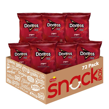 Doritos Flavored Tortilla Chips, Reduced Fat Nacho Cheese, 1 Ounce (Pack Of 72)