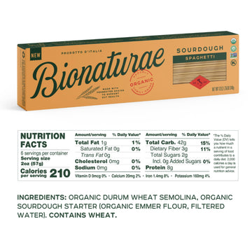 Bionaturae Sourdough Organic Spaghetti Pasta - Spaghetti Noodles Thin, Pasta Noodles, Thin Spaghetti, Pasta Spaghetti, Durum Whe