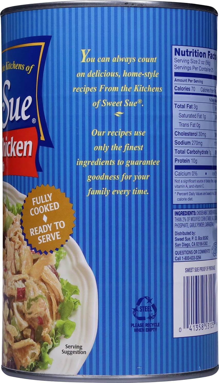 Sweet Sue Chicken Boned, 50-Ounce Packages (Pack Of 6)