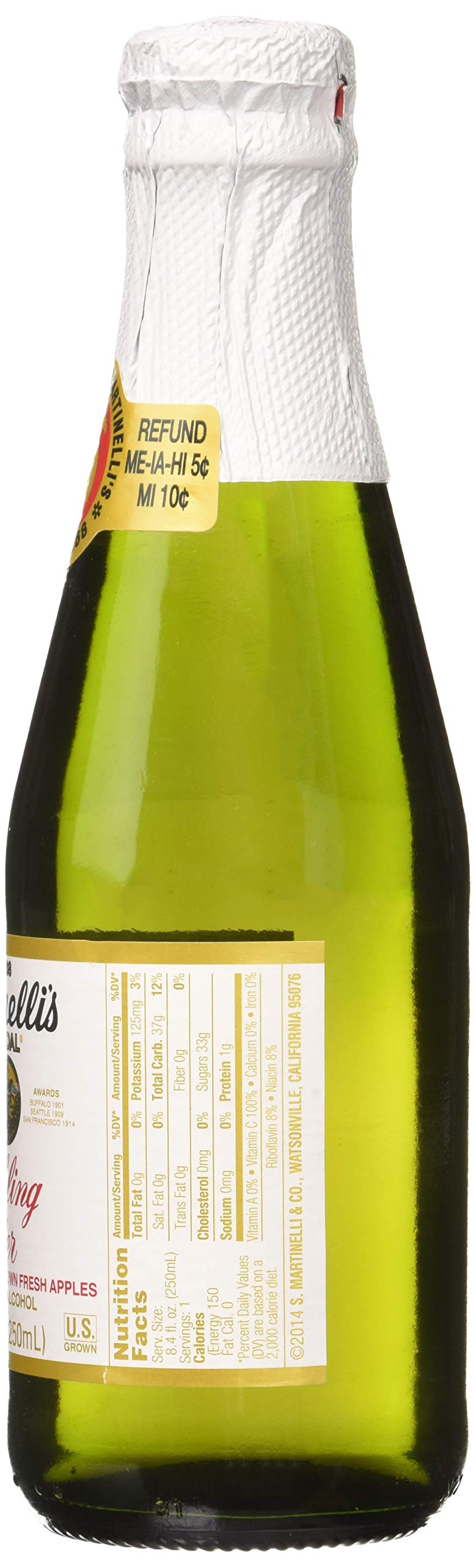 Martinellis Sparkling Apple Cider, 8.4 fl. oz. (Pack of 12), Non-  ic, Refreshing Beverage, Great for Celebrations