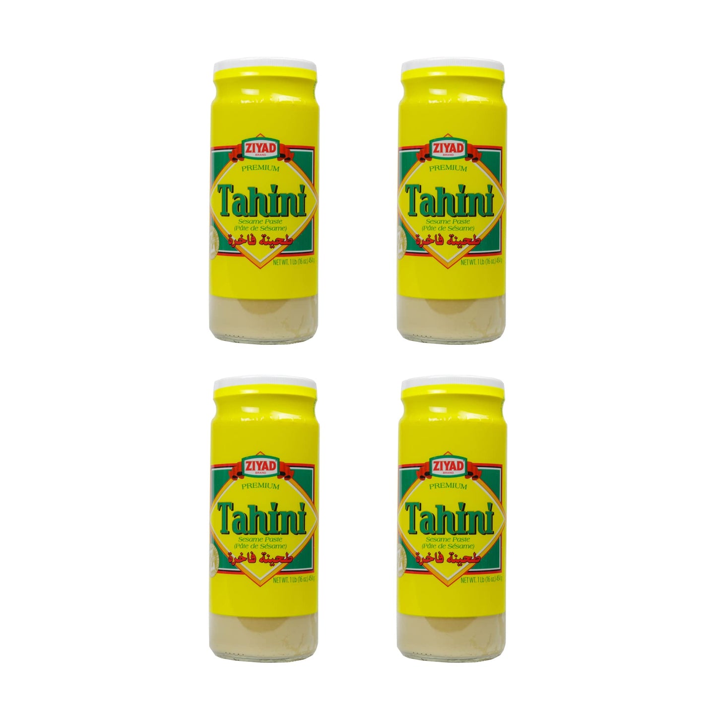 Ziyad Tahini Sesame Paste, No Additives, 16oz (Pack of 4)