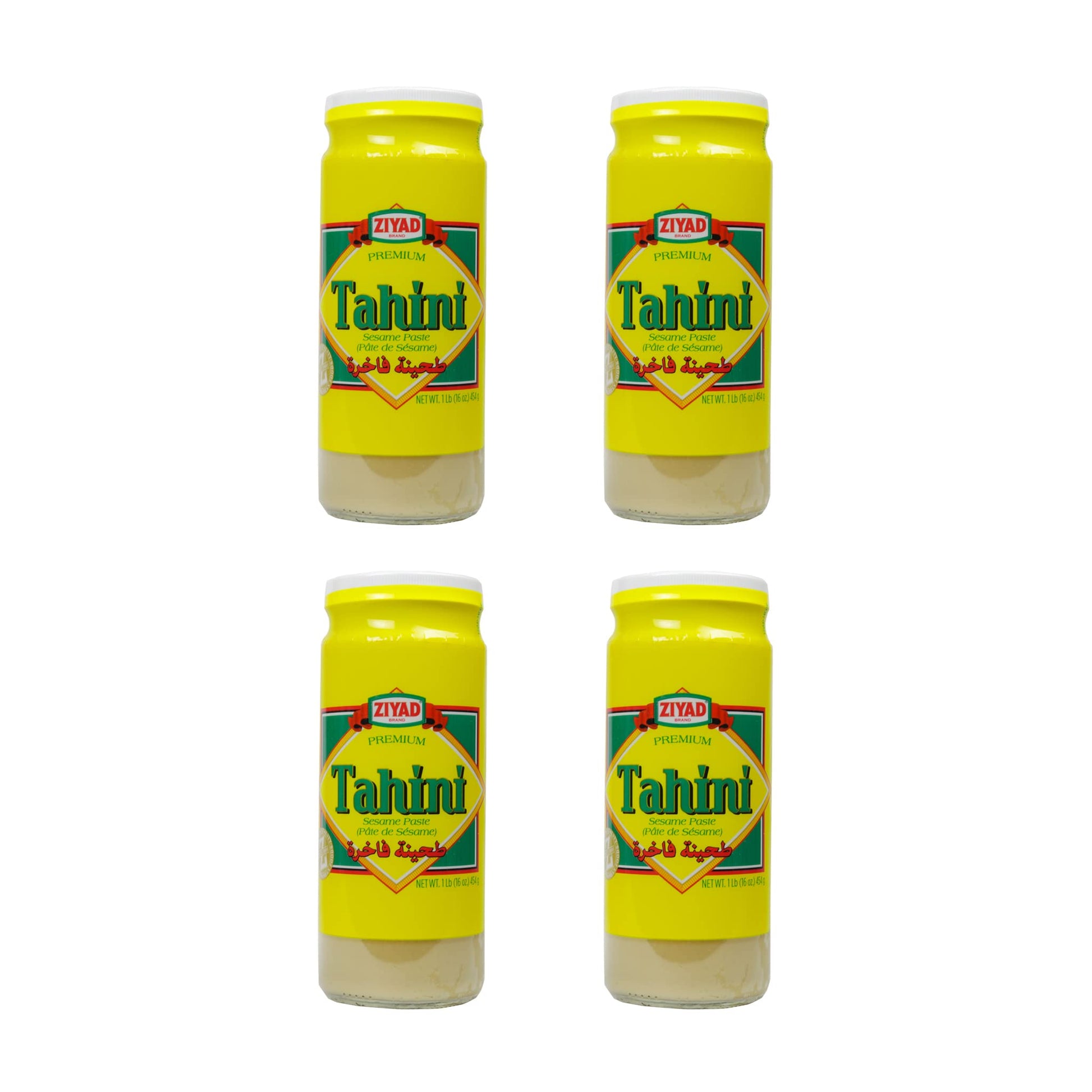 Ziyad Tahini Sesame Paste, No Additives, 16oz (Pack of 4)