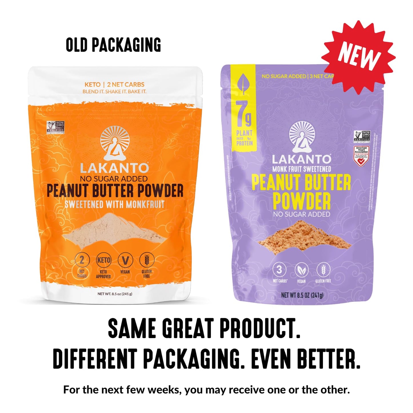 Lakanto Peanut Butter Powder - Sweetened with Monk Fruit Sweetener, 7g Protein, Powdered PB from Roasted Peanuts, 3g Net Carbs,