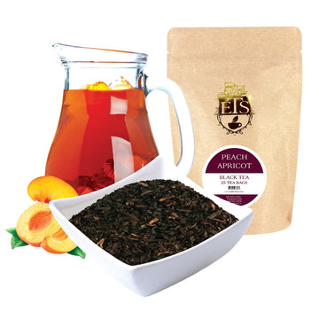 English Tea Store Loose Leaf, Peach Apricot Tea Pouches - 4oz, 4 Ounce