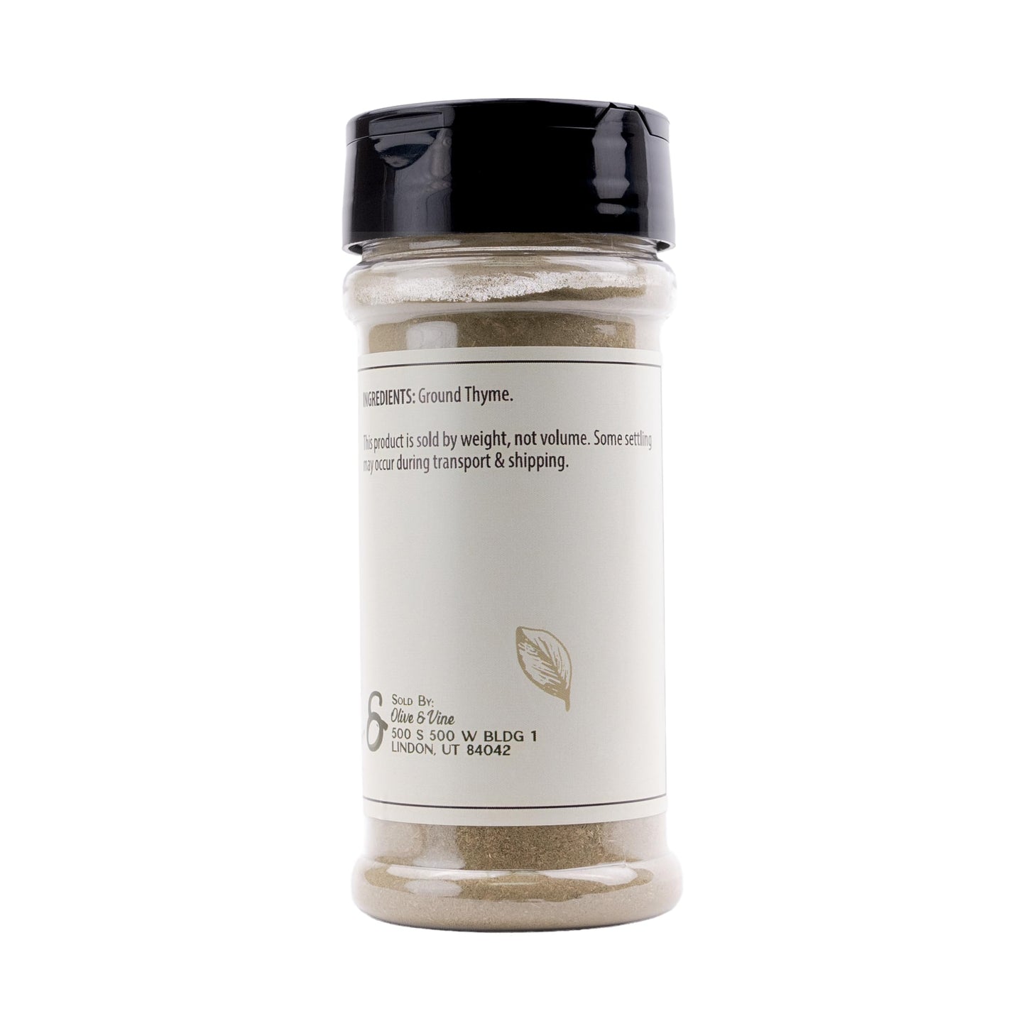 Olive & Vine Ground Thyme, Earthy & Aromatic, Seasoning For Roasts, Soups, And Stews, With Rich Tradition, Authentic Taste, For
