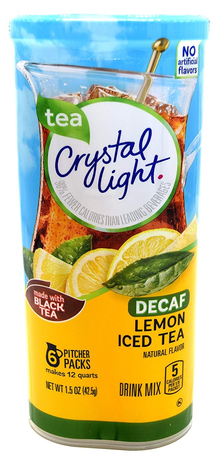 Crystal Light Decaf Iced Tea Drink Mix, Natural Lemon Flavor, 1.5 Ounce (Pack of 4)