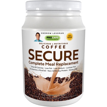 Andrew Lessman Secure Soy Complete Meal Replacement - Coffee 30 Servings - Only 69 Calories, 7 Grams Non-GMO Soy Protein, Vitami