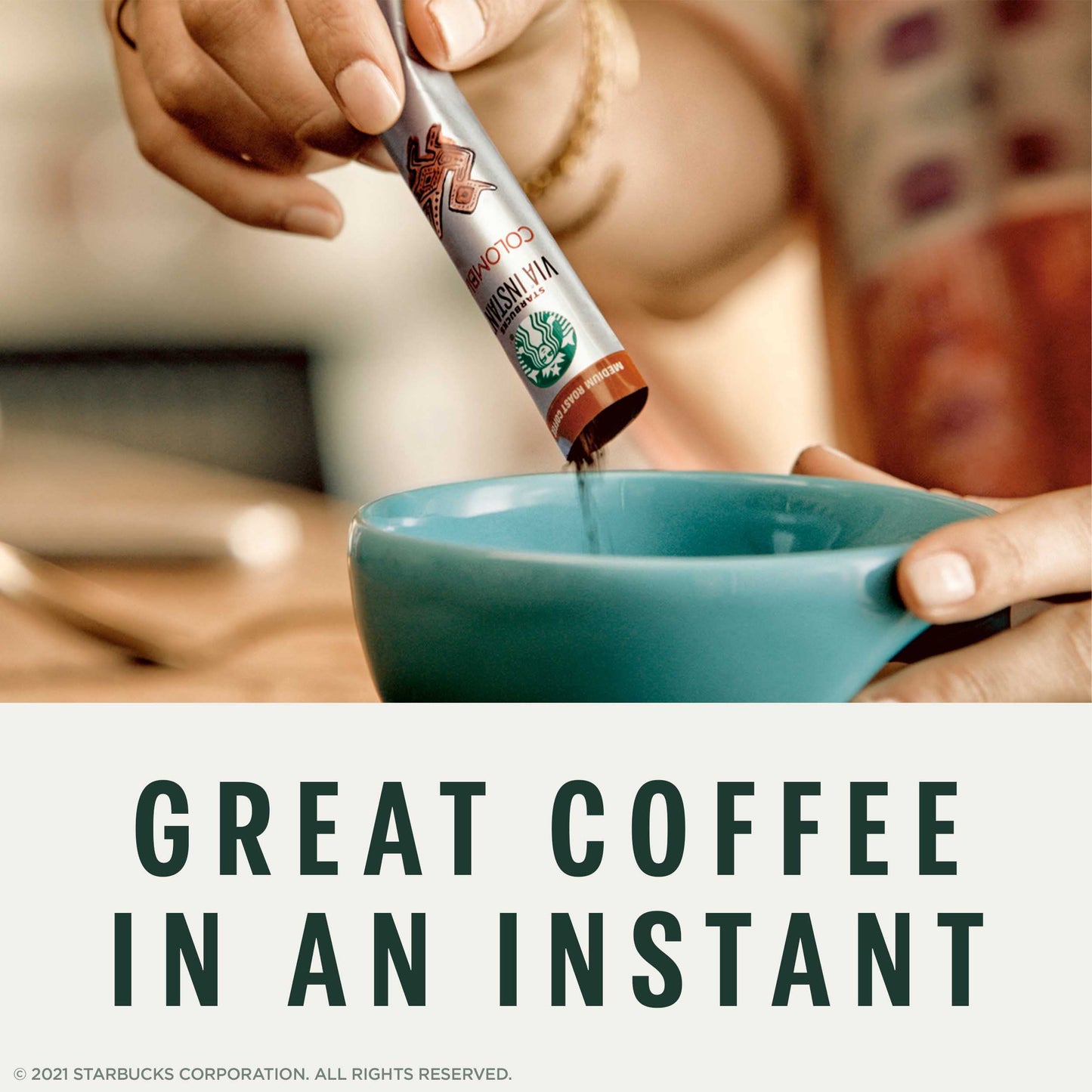 Starbucks VIA Instant Coffee, Medium Roast, Pike Place, 50 Packets, Single-Serve, 100% Arabica