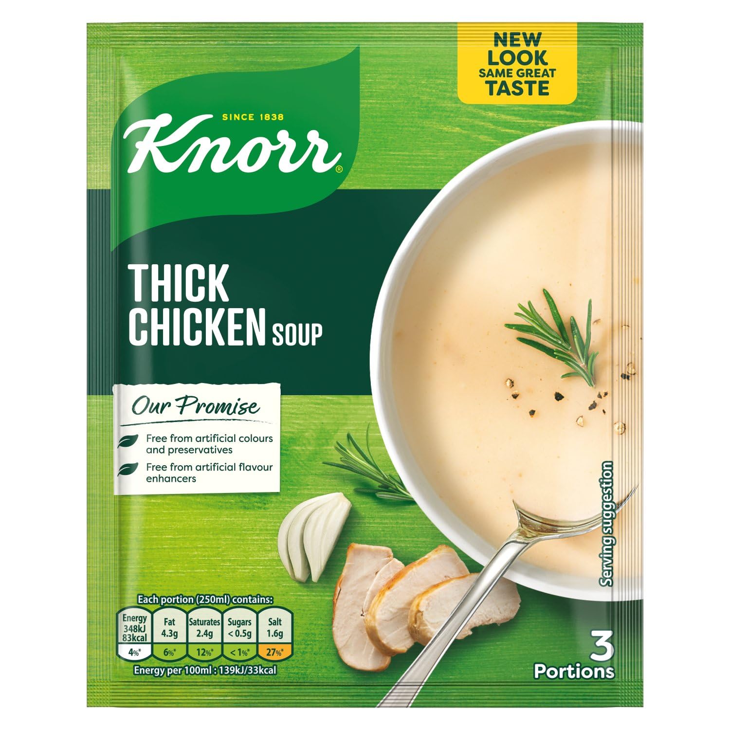 Knorr Thick Chicken Soup Mix 55g, 3 Packets (1.94oz each), Irish recipe