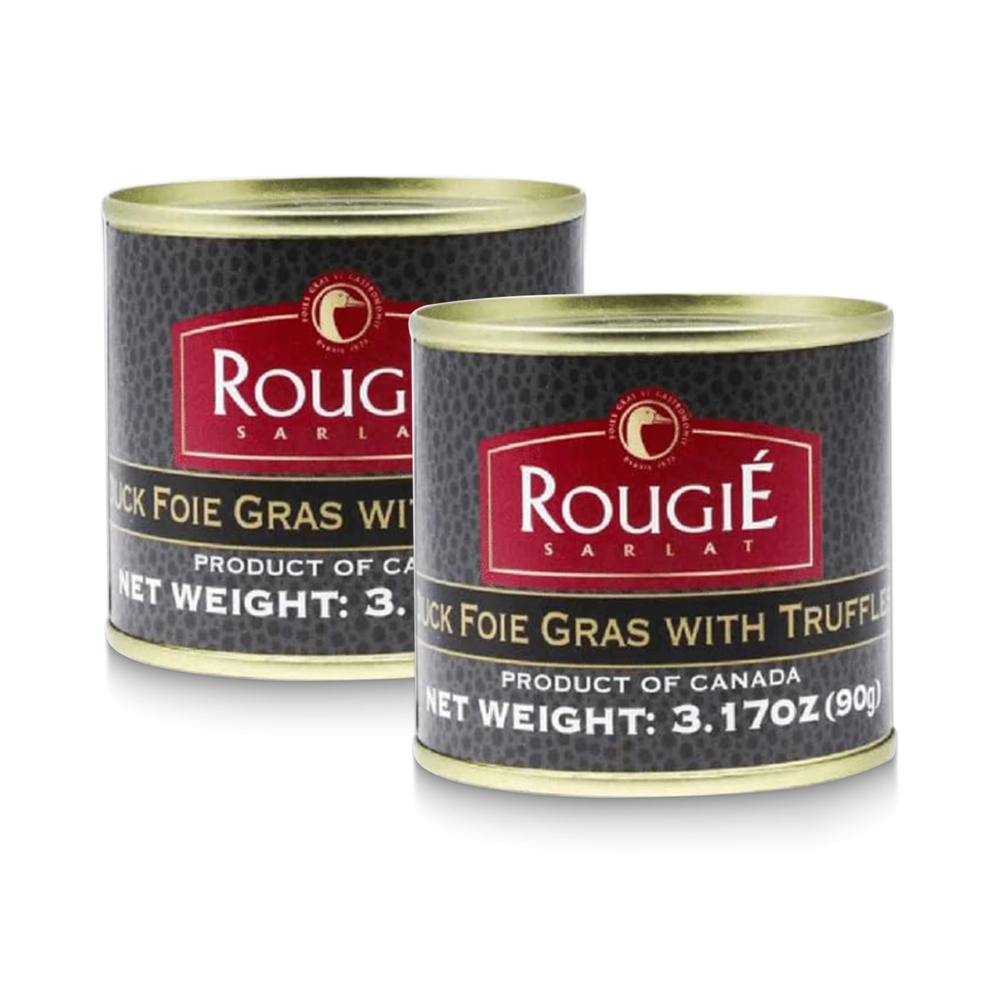 Rougie Duck Foie Gras With Truffles - 3.17 Oz (90G)  Ready-To-Serve French Gourmet Delicacy  Product Of Canada - Pack Of 2
