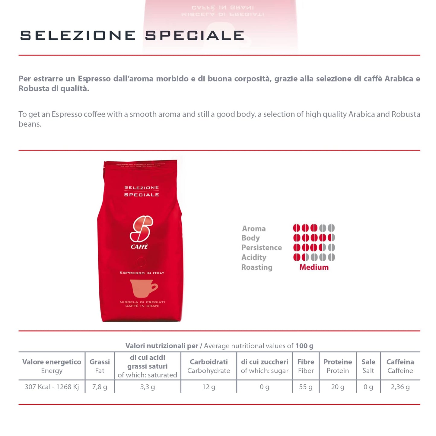 Essse Caffe Selezione Speciale, Authentic Italian Espresso Bar, Whole Bean Coffee, Medium Roast, 2.2 Pound / 1000G