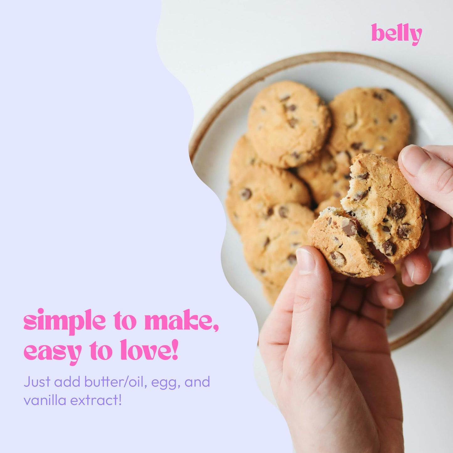 Belly Chocolate Chip Cookie Mix With Collagen Protein | High-Protein | Soft & Chewy Cookies | Grain-Free Dairy-Free Nut-Free | H