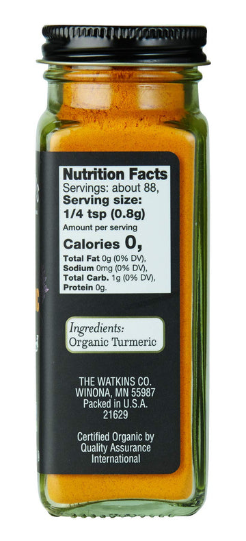 Watkins Organic Turmeric, 2.4 Ounce Jar, 3-Pack