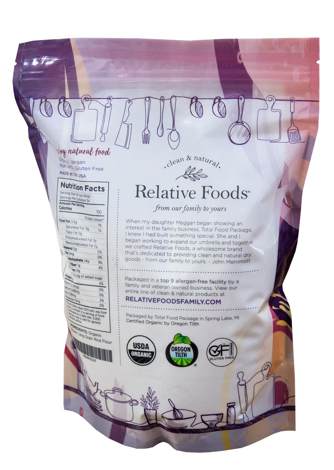 Organic Brown Rice Flour - Brown Rice Flour for Baking, Pancakes, Thickening Sauce & More - Nutrient-Rich Gluten Free - Easy to