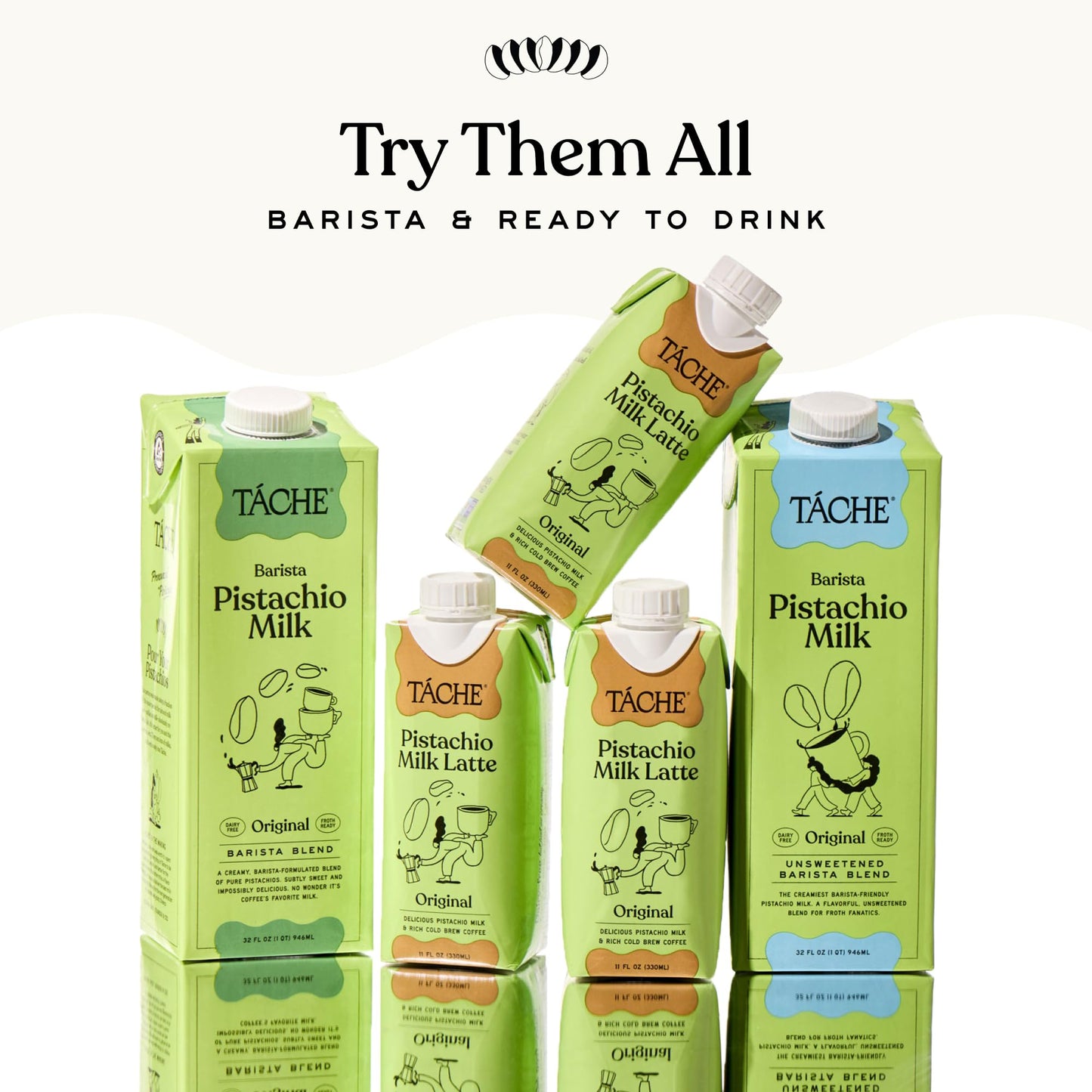 T  che Unsweetened Pistachio Milk - Plant Based Nut Milk & Pistachio Creamer - Rich, Smooth, Barista Blend, Non Dairy Creamer, G
