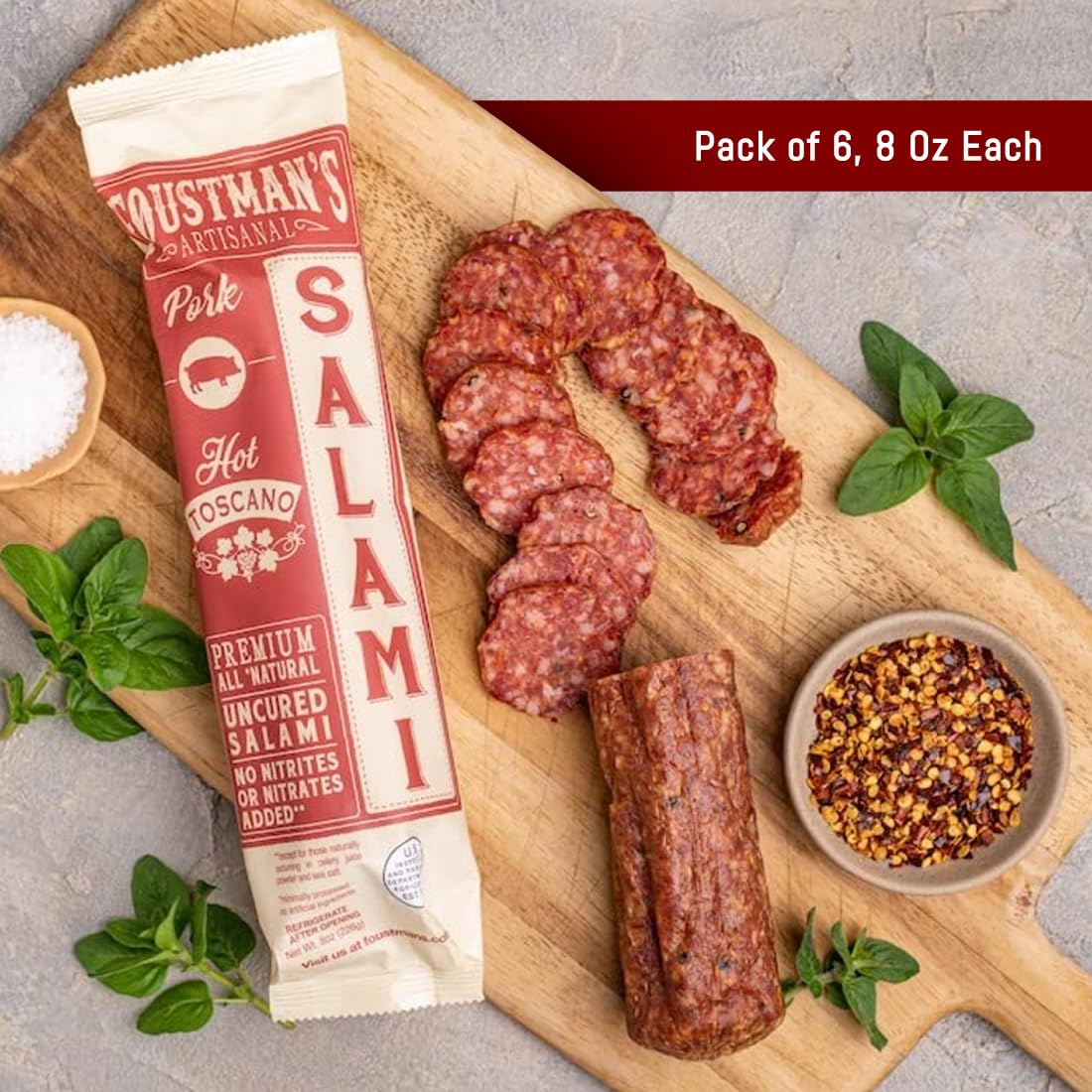 Foustmans Artisanal Salami Nitrate-Free Naturally Cured (Pack Of 3) (Hot Toscano)