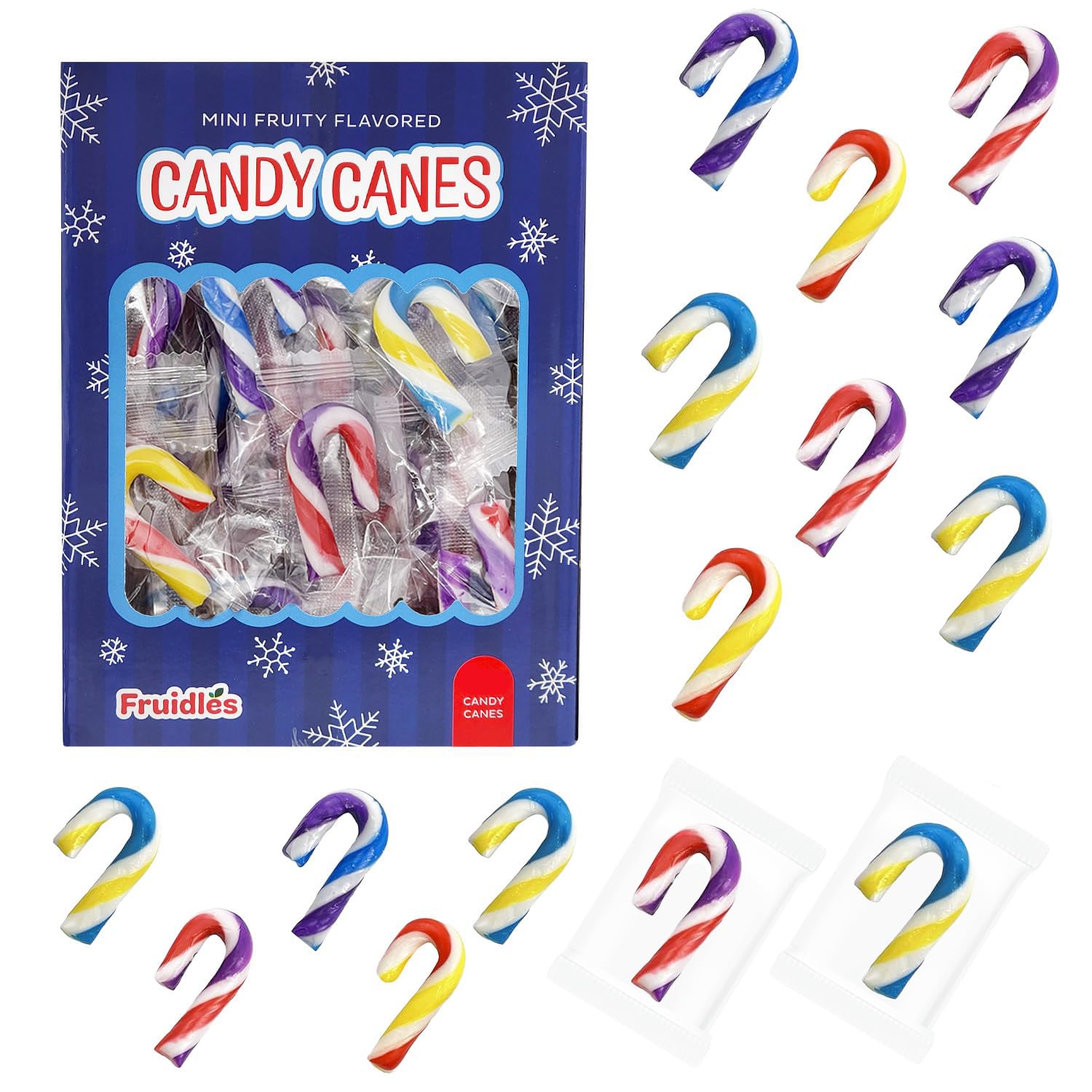 Fruidles Christmas 500-Pack Candy Canes MiniS Suckers  Multicolored Fruity Flavor  Individually Wrapped  (500-Pack)