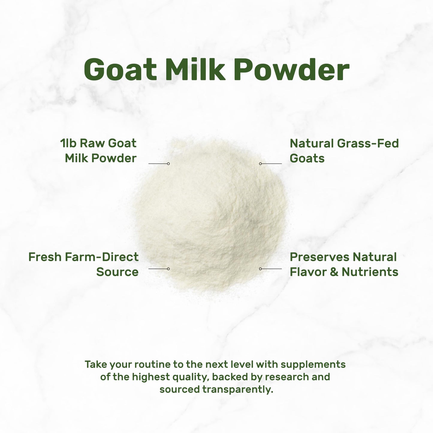 Goat Milk Powder  1lb - Natural Grass Fed Source from Australia - Farm Direct - Easy to Digest - Powdered Goat Milk Formula for Drinks  Baking & Cooking - Non-GMO  Filler Free  Pet Friendly