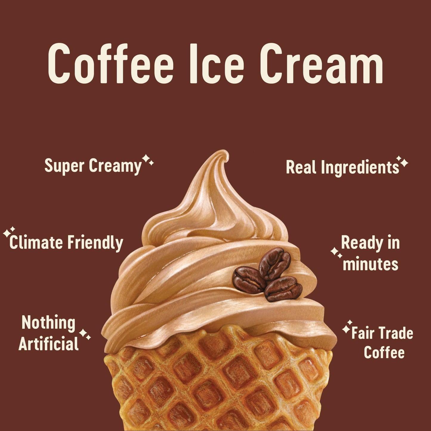 Coldsnap Coffee Ice Cream Pods - Creamy, Bold Single-Serve Dessert Made In Minutes- Rich Coffee Flavor With Zero Prep - No Freez