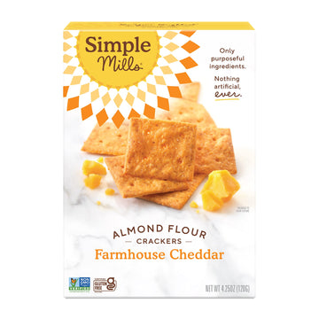 Simple Mills Almond Flour Crackers, Farmhouse Cheddar - Gluten Free, Healthy Snacks, 425 Ounce (Pack Of 1)