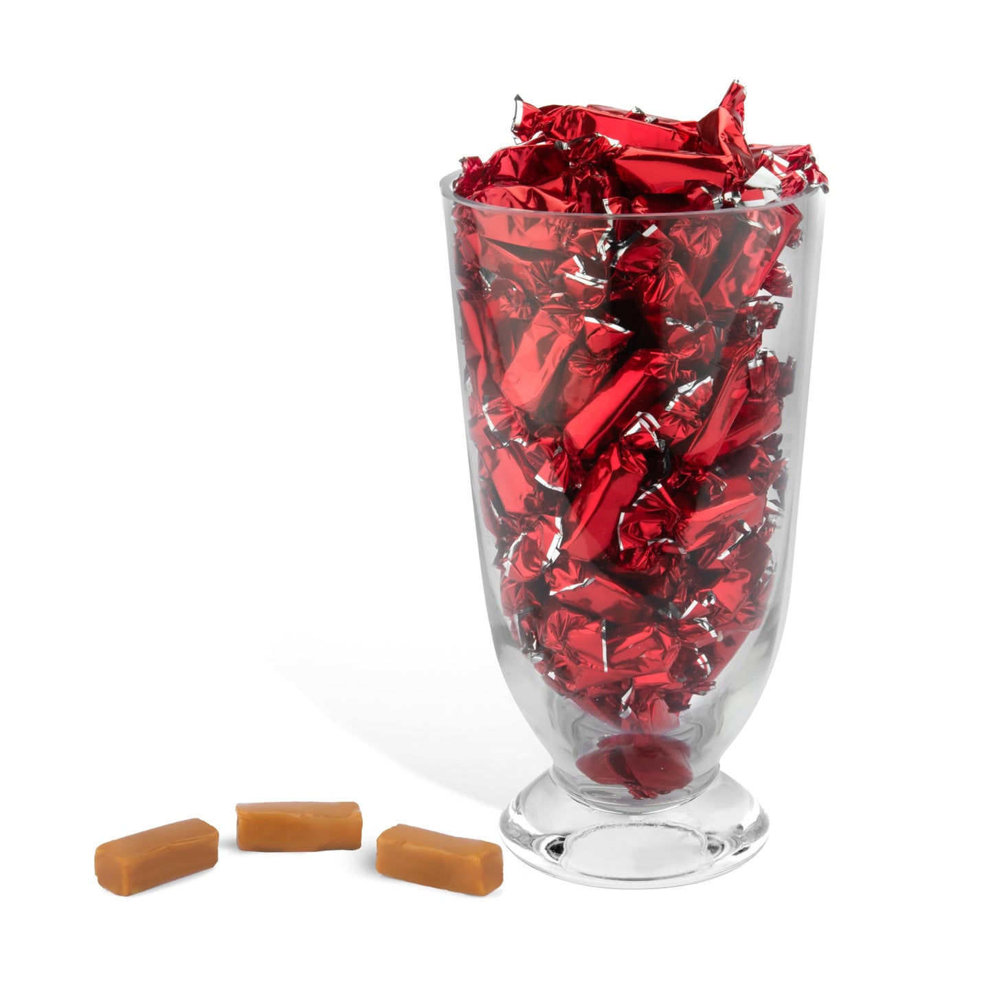 Candy Envy Milk Caramels - Red Individually Wrapped - 2 Pound Bag - Approx. 200 Pieces - Red Color - Model RedCaramelsFBM