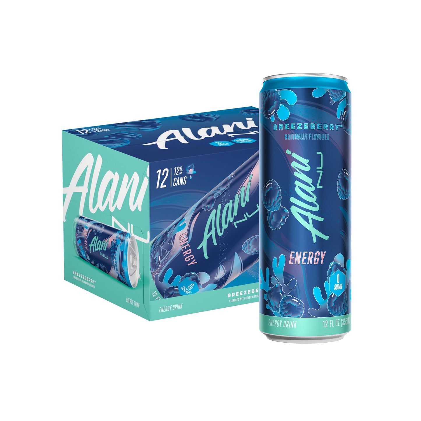 Alani Nu BREEZEBERRY Sugar Free  Low Calorie Energy Drinks | 200mg Caffeine | Pre Workout Performance with Antioxidants | Biotin B Vitamins | Zero Sugar | 10 Calories | 12 Fl Oz Cans (12 Pack)