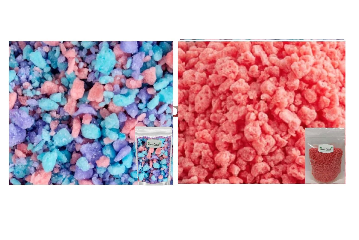 Oasis Supply, Crunch, Ice Cream Topping, Cupcake and Dessert Topper, Strawberry Shortcake (7oz) & Cotton Candy Crunch (7oz) - To