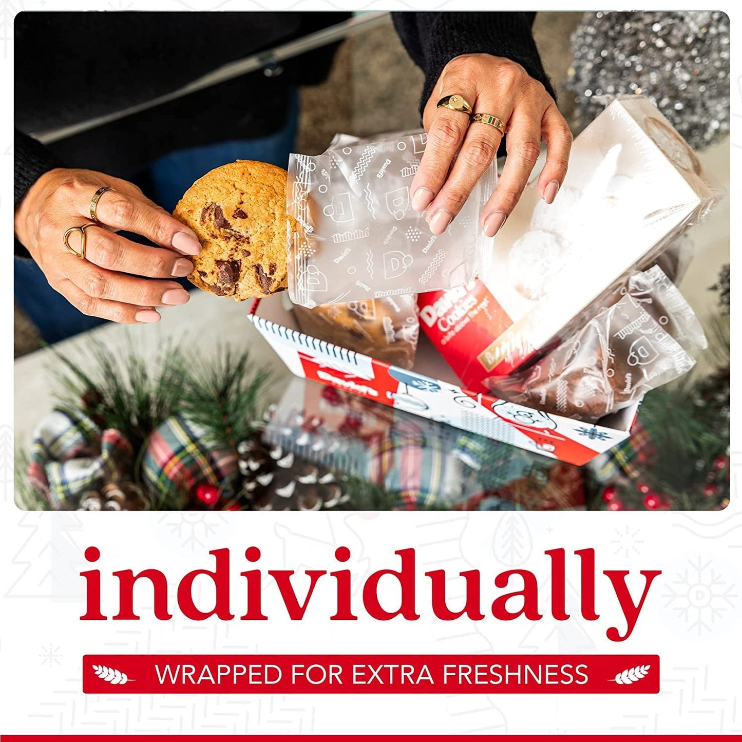 Davids Cookies Get Well Soon Cookie Gift Basket - Gourmet Thin Crispy Cookies, Butter Pecan Meltaways, Choco Chip - 1 Count