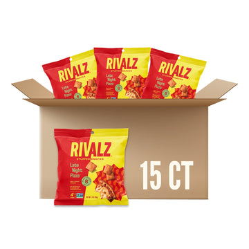 Rivalz Stuffed Snacks - 1.0 Oz Bags (Late Night Pizza) - Delicious & Nutritious Veggie Snack Bites - Vegan, Gluten Free, & Non-G
