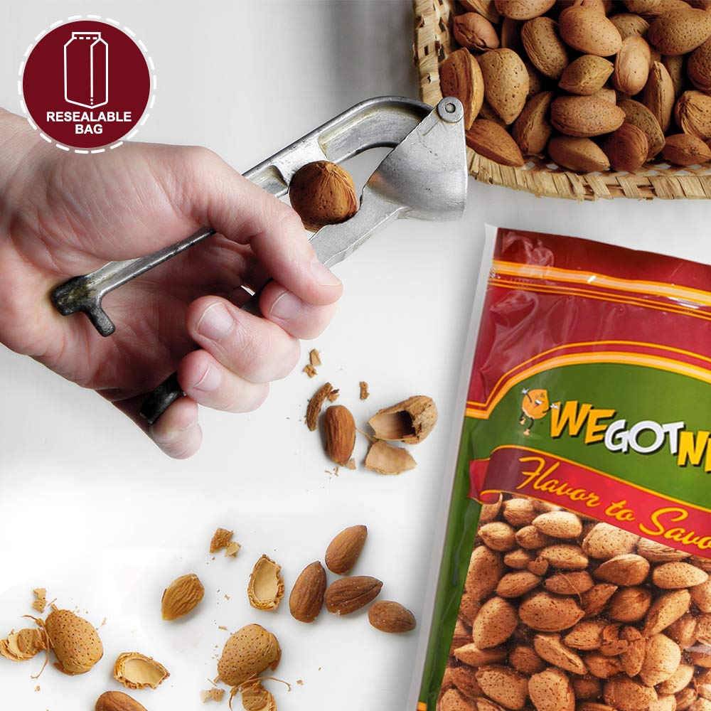 Jumbo California Almonds In Shell - 5 lbs (80oz) Premium Quality Kosher Raw Almonds By We Got Nuts - Natural & Healthy Rich Flav