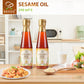 Soeos Sesame Oil, Toasted Sesame Seed Oil, 8.45 Fl Oz (250 ml) Pack of 2, Total 500 ml, Nutty Flavor, Perfect for Asian Food, No