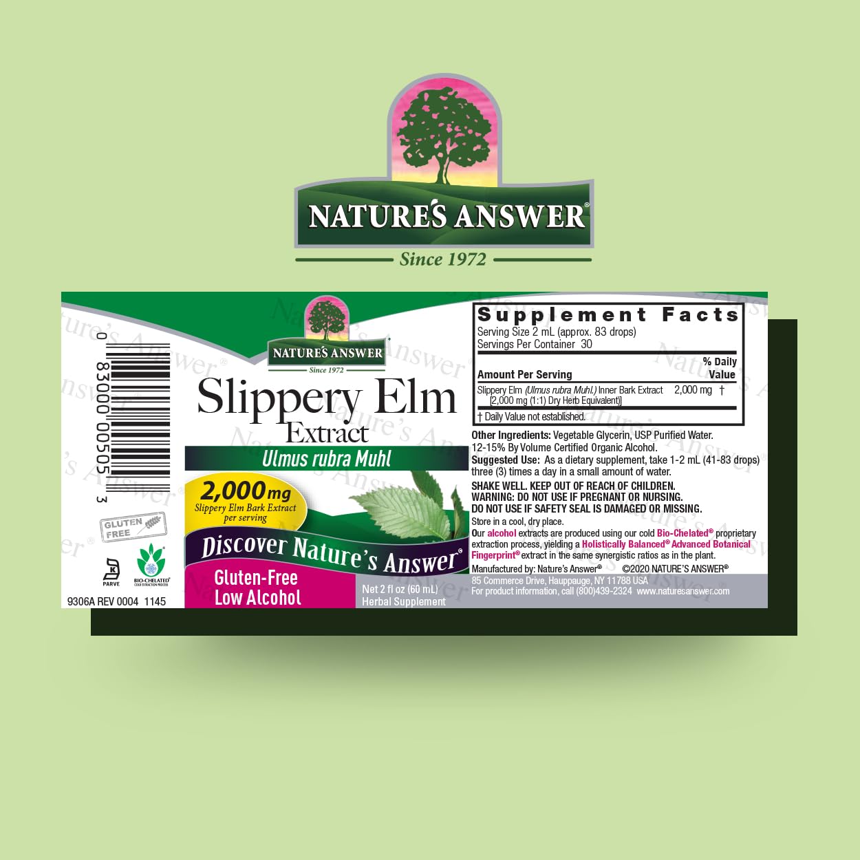 Natures Answer Slippery Elm Extract  2000 mg  2 fl oz (60 ml)