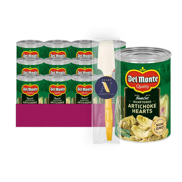 Del Monte - Lavinia Essentials Bundle: 12- Pack of Quartered Artichoke Hearts Canned Vegetables 14 oz Can + 1 Utility Prop