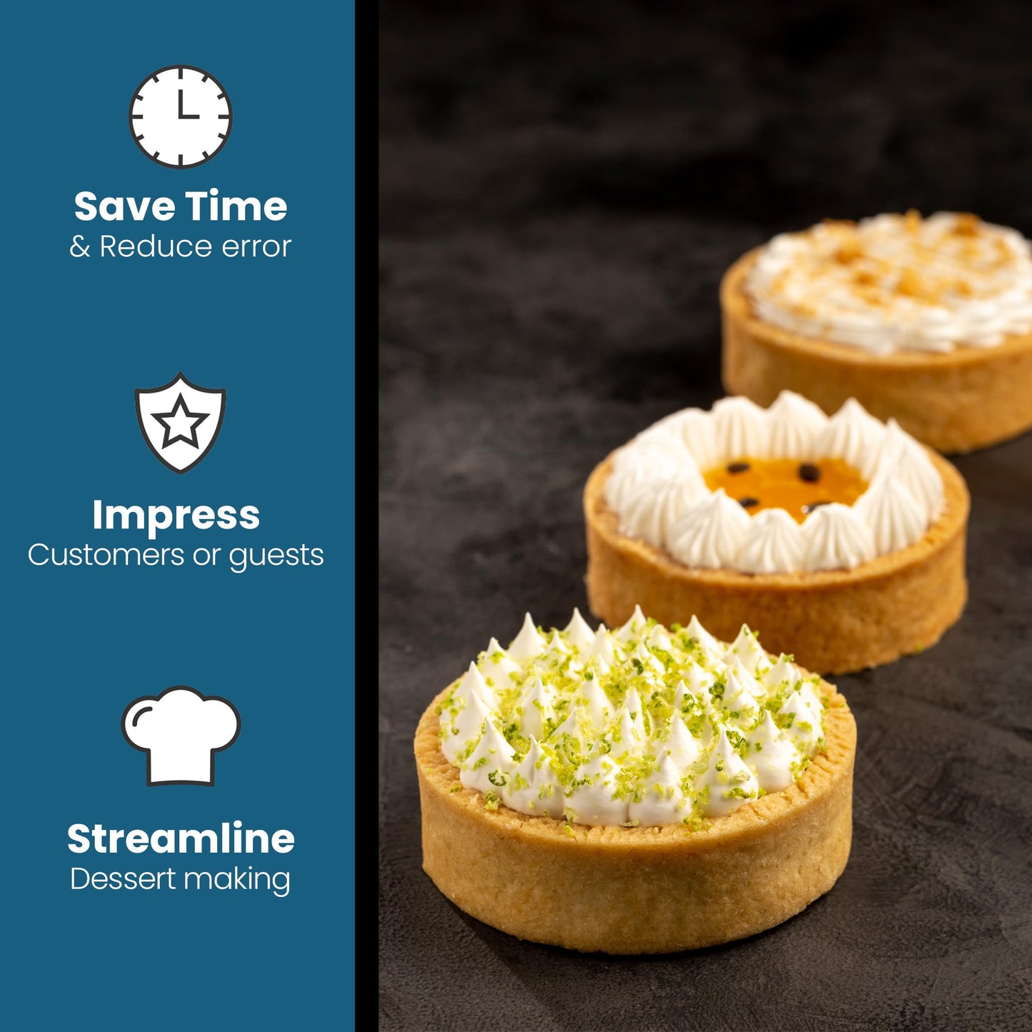 Cambie Sweet Round Mini Tart Shells  1.38 Diameter  French Style Tart Shells with White Chocolate Coating (Pack of 96)
