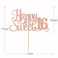 Yotawish Rose Gold Glitter Happy Sweet 16 Cake Topper - Happy 16Th Birthday Cake Decor - Hello 16, Cheers To 16 Years Birthday P