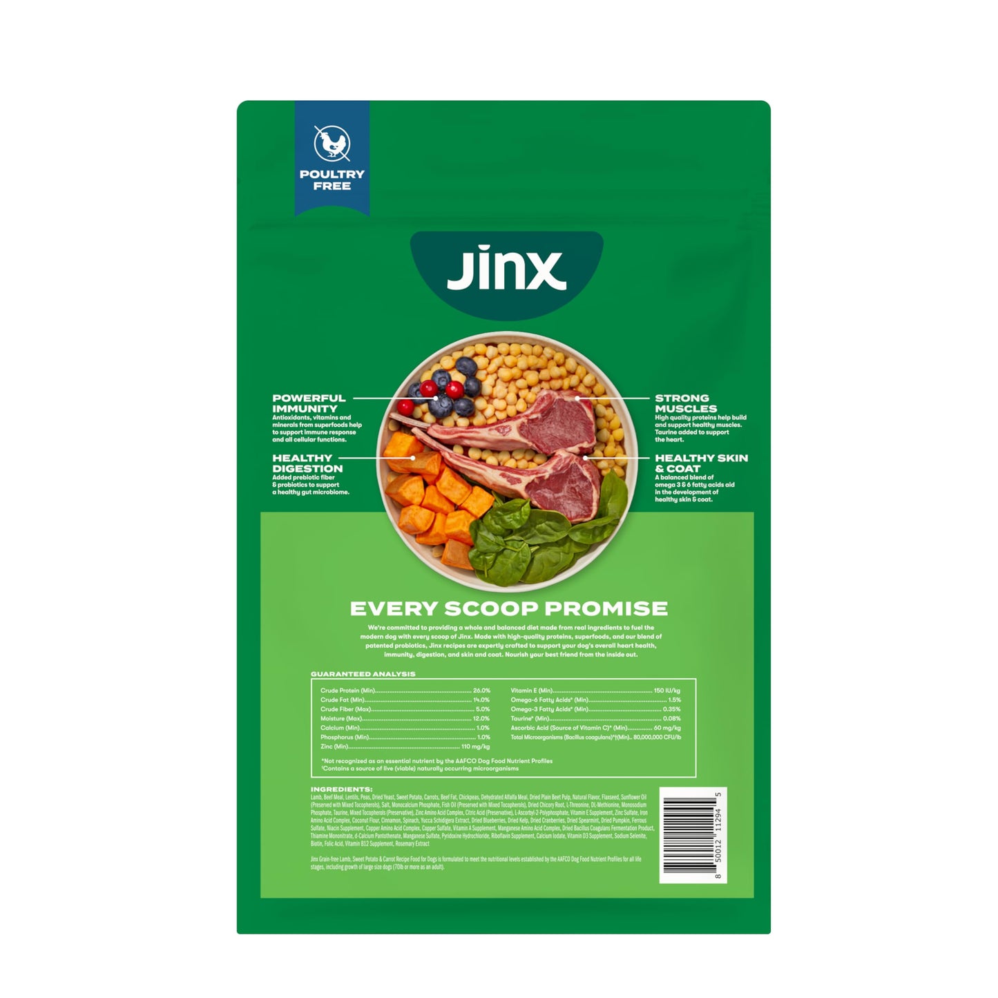 Jinx Kibble - Lamb, Sweet Potato, Carrot Als (Gf) - 23.5Lb