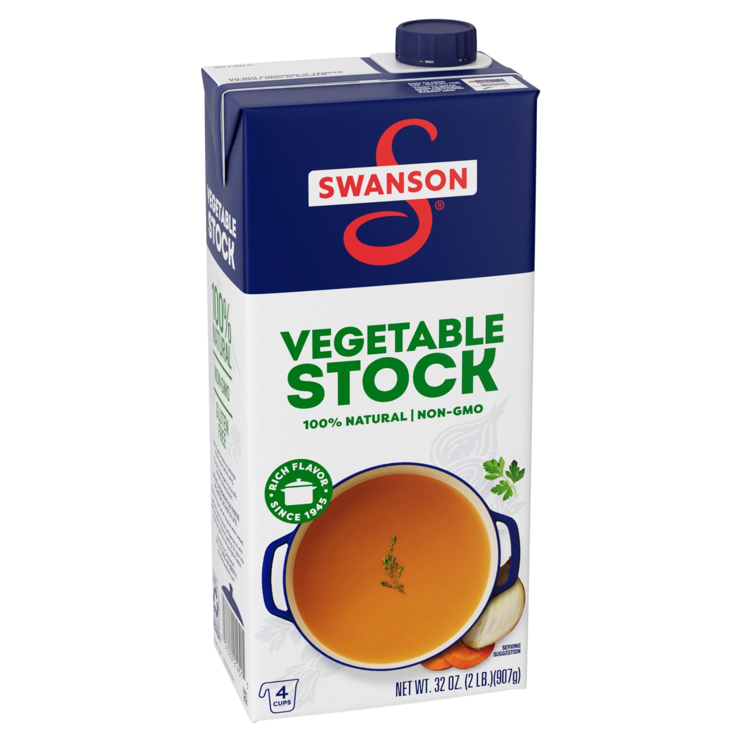 SWANSON S Vegetable Stock, Gluten-Free, 32 oz Carton, Natural Ingredients