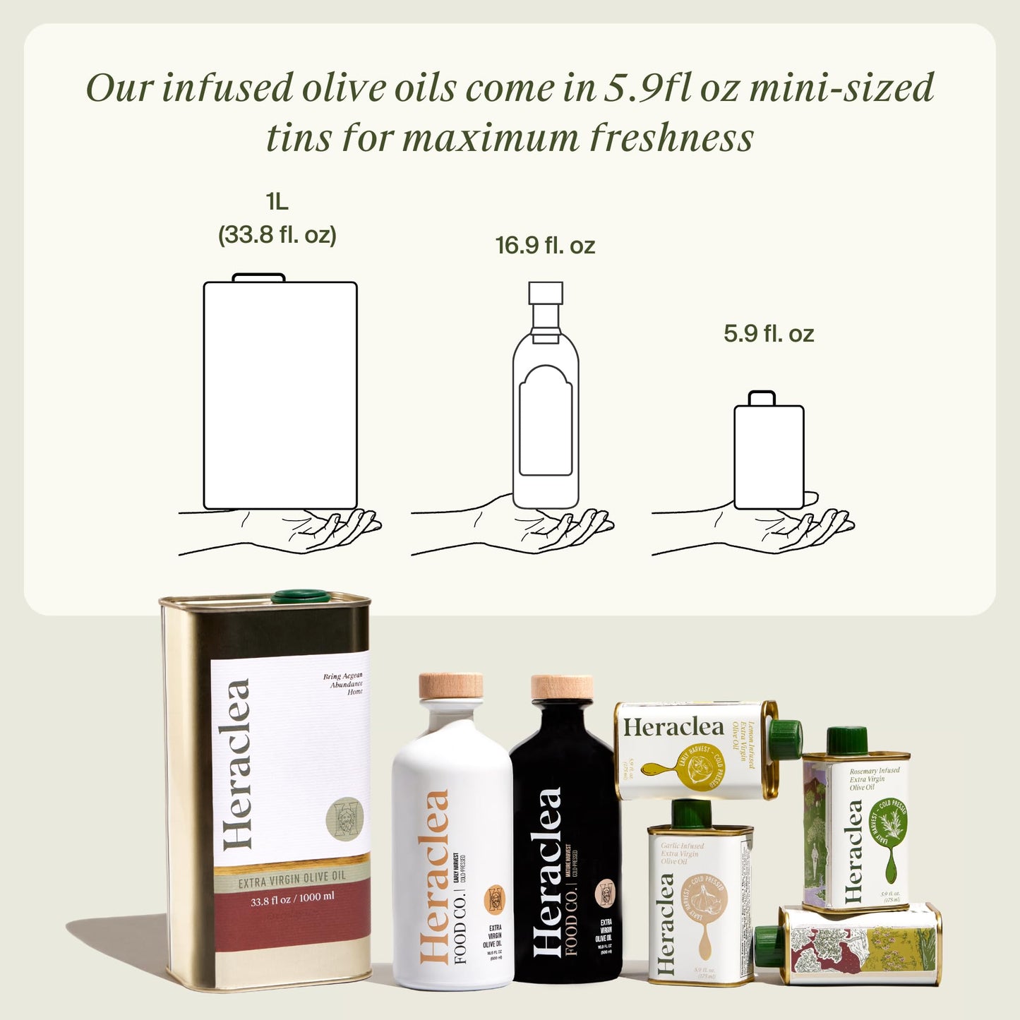 Heraclea Garlic Infused Extra Virgin Olive Oil - Organic Cold Pressed - 5.9oz Bottle