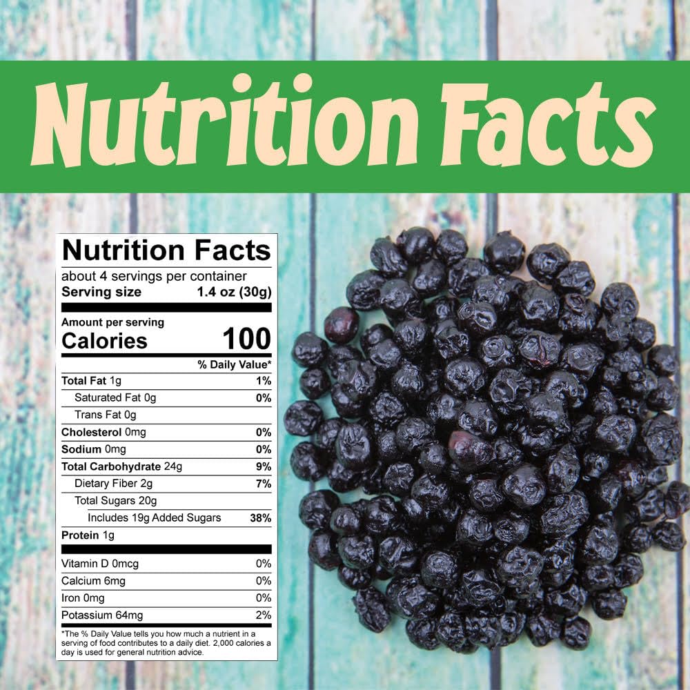 Sincerely Nuts Dried Blueberries (1 LB) Gluten-Free, Vegan & Kosher Snack - Fresh from USA - Bulk, Delicious Dried Fruit for all
