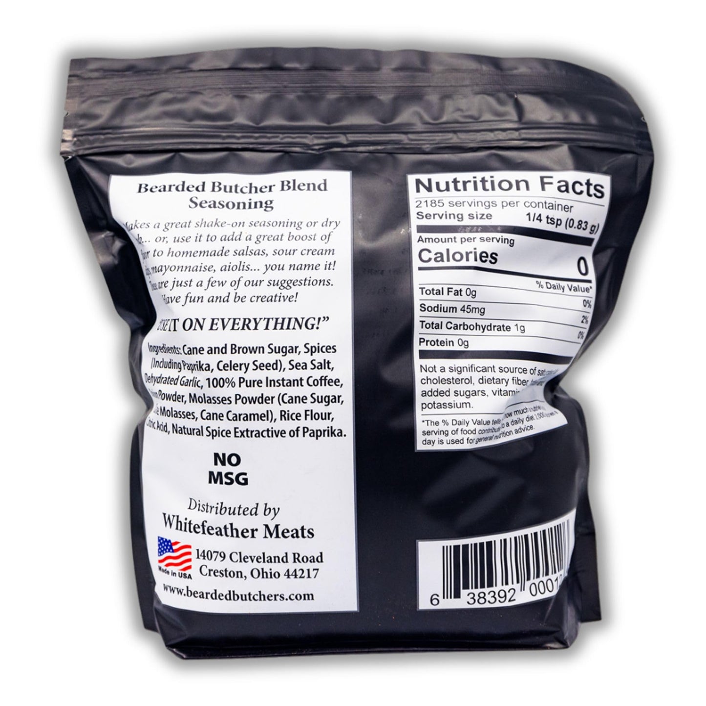 Bearded Butchers Black Blend Seasoning, 64 Oz Bag (4 Lbs) - Coffee & Molasses Flavor For Steaks, Burgers, Brisket, Roasts, Game