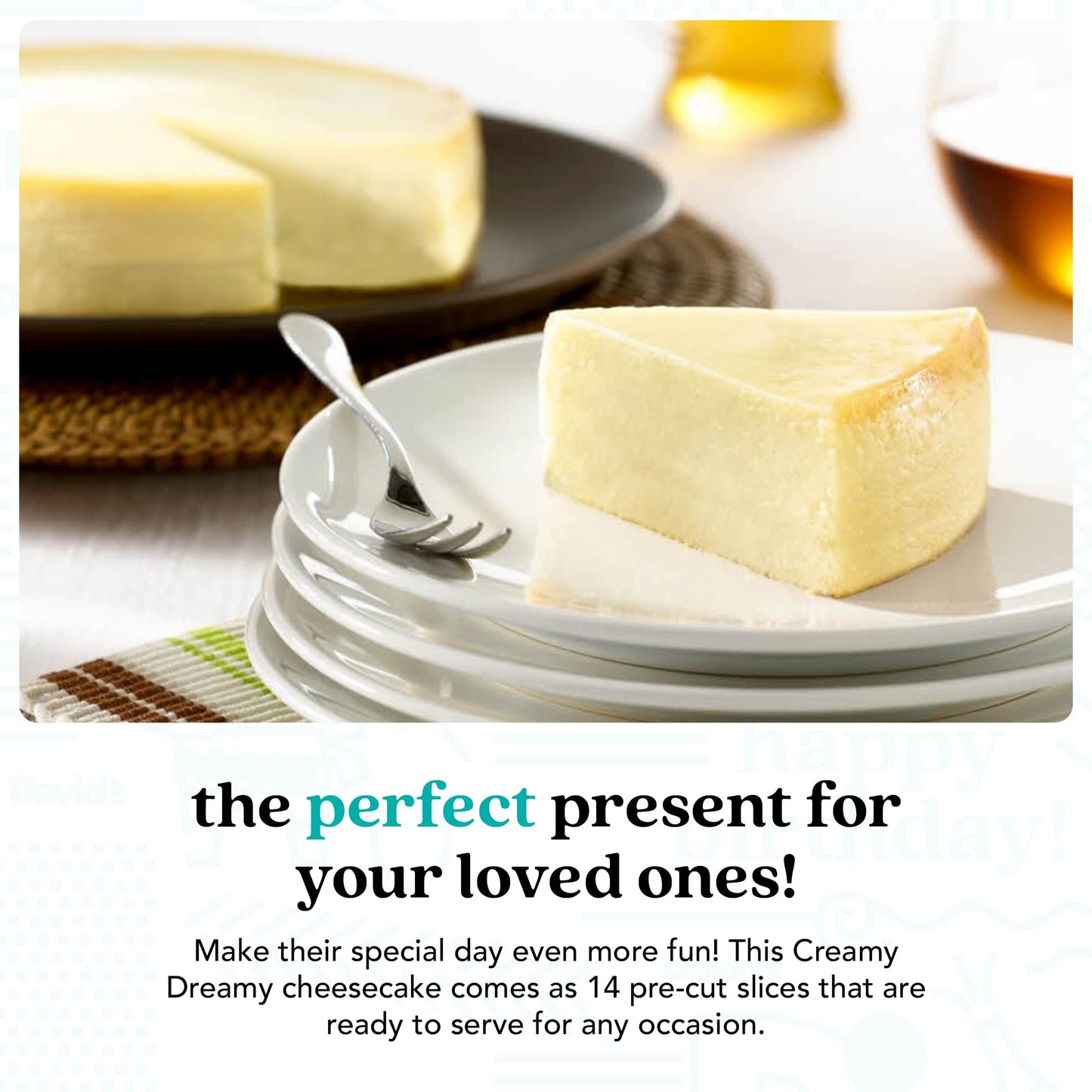 Davids Cookies Dreamy Cheesecake 10    With 14 Servings - No Added Sugar Fresh Bakery Dessert - Quality Cakes For Delivery - Gre