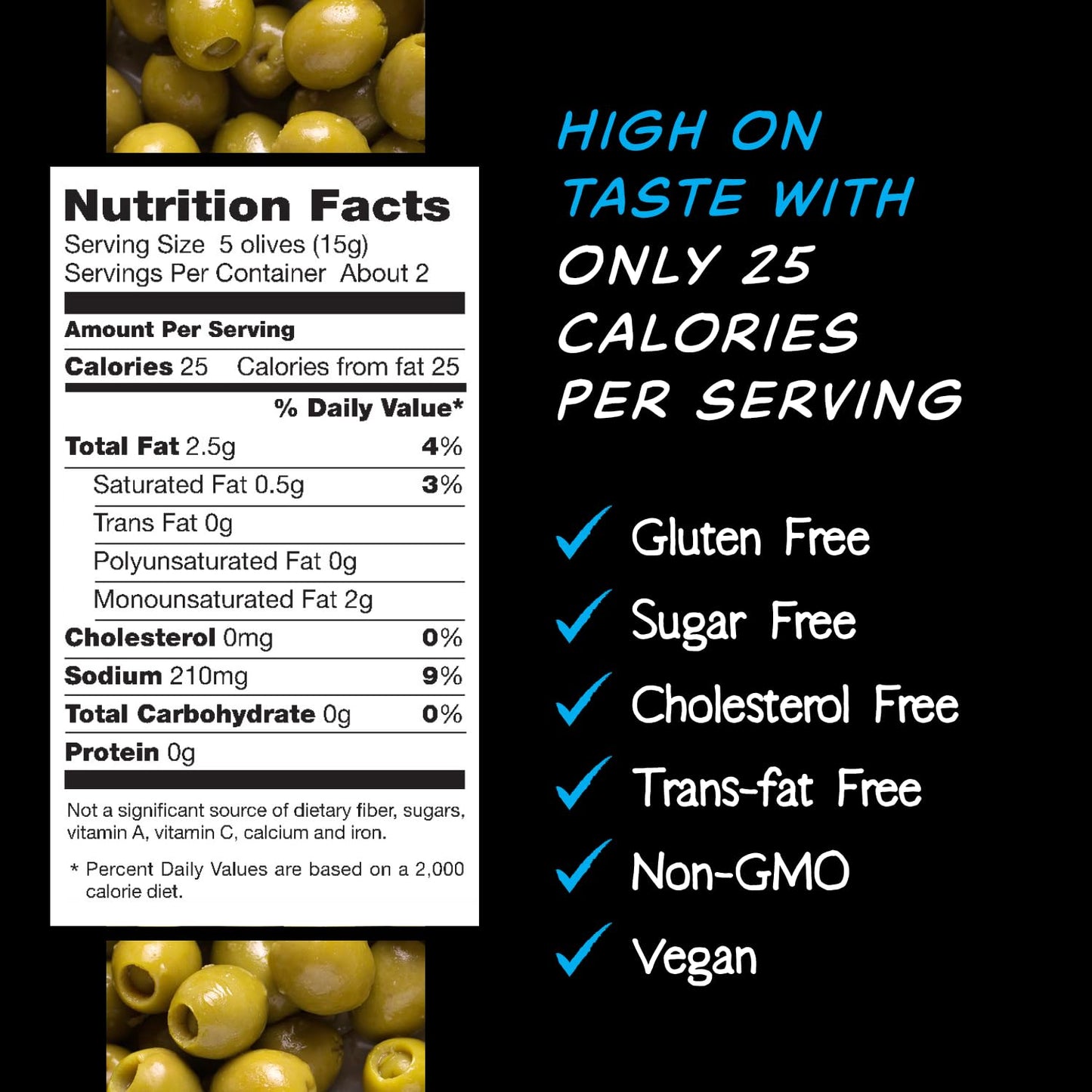 Mario Camacho Foods Pitted Snack Olives - Green Olives With Sea Salt - 1.05 Oz Pouches (Pack Of 12)